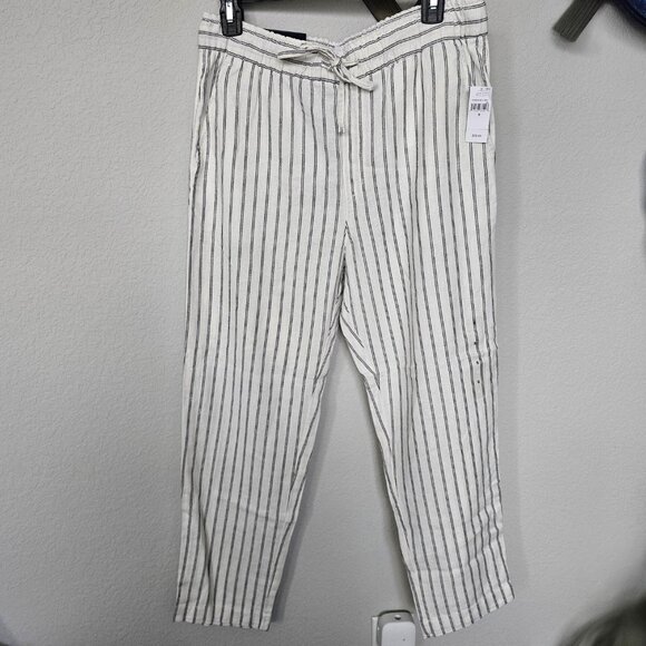 NWT Small Gap Linen "Easy Pant" - Mid Rise, Ankle Length, Loose Fit, Tapered Leg - Picture 2 of 6